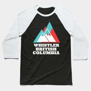 Love Whistler, B.C. Retro Mountain Sunset Baseball T-Shirt